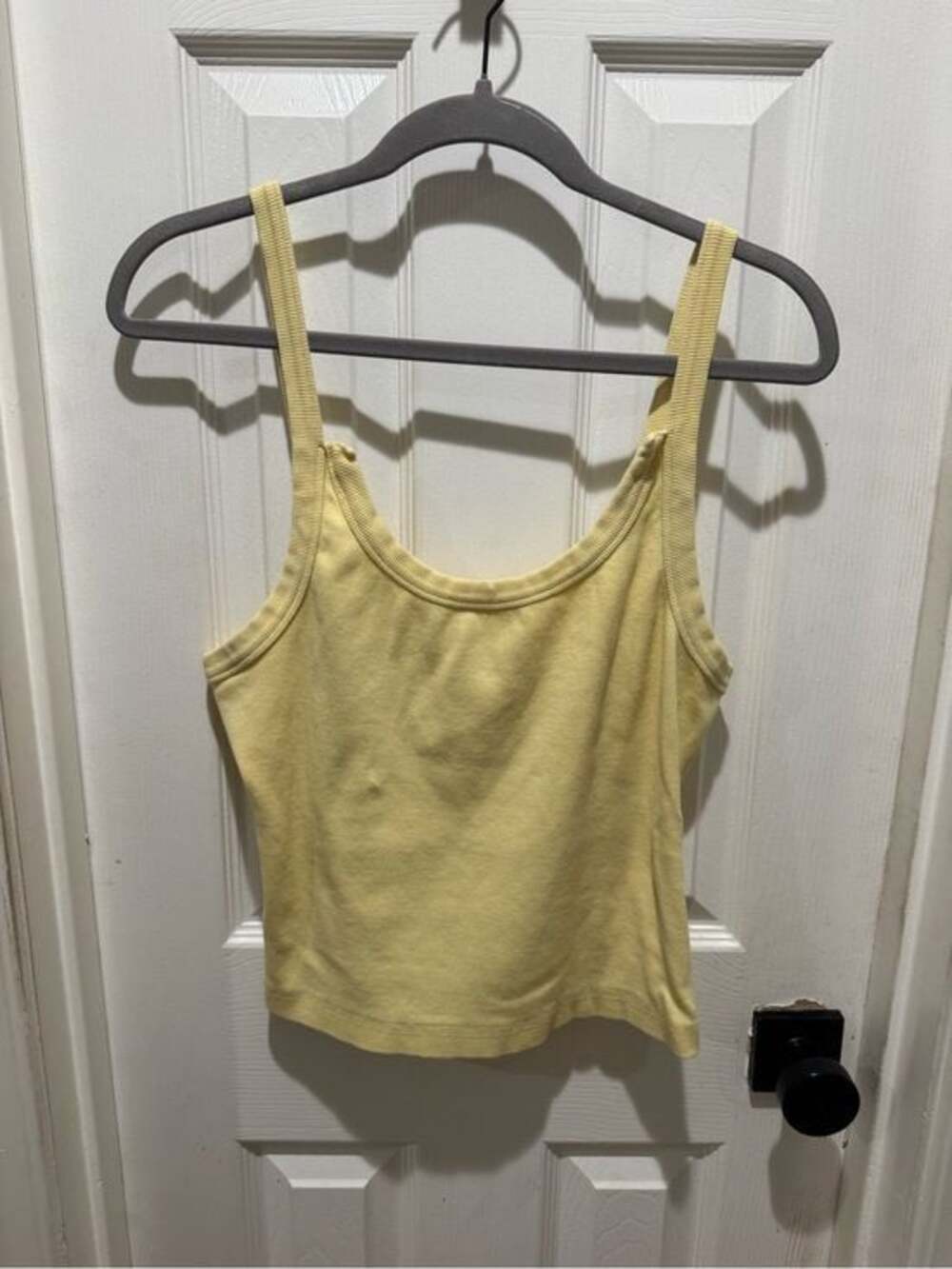 Anthropologie Pale Yellow Ribbed Tank Top